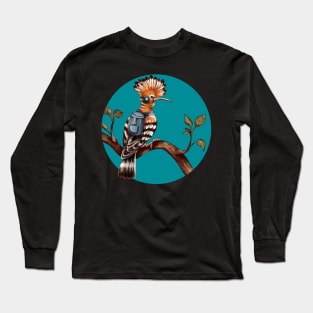 a stylized hoopoe bird Long Sleeve T-Shirt